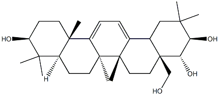 Oleana-11,13(18)-diene-3β,21β,22α,28-tetrol Struktur