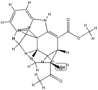 Methyl 20-hydroxy-19-oxo-2,16-didehydrocuran-17-oate Struktur