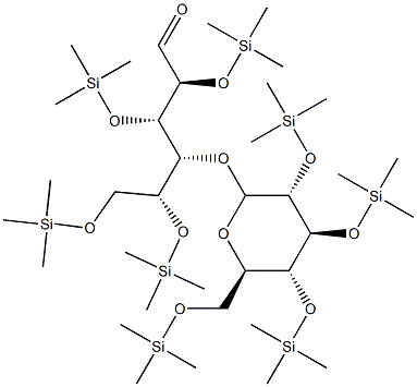 4-O-[2-O,3-O,4-O,6-O-Tetrakis(trimethylsilyl)-β-D-glucopyranosyl]-2-O,3-O,5-O,6-O-tetrakis(trimethylsilyl)-D-glucose Struktur