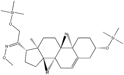 3β,21-Bis(trimethylsiloxy)pregn-5-en-20-one O-methyl oxime Struktur