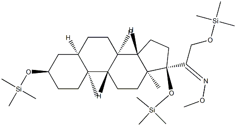 3α,17,21-Tris(trimethylsiloxy)-5β-pregnan-20-one O-methyl oxime Struktur