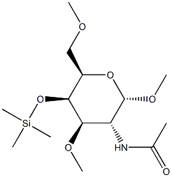 Methyl 2-(acetylamino)-3-O,6-O-dimethyl-4-O-(trimethylsilyl)-2-deoxy-α-D-galactopyranoside Struktur