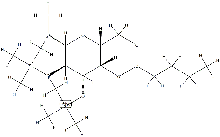 Methyl 2-O,3-O-bis(trimethylsilyl)-4-O,6-O-(butylboranediyl)-β-D-galactopyranoside Struktur