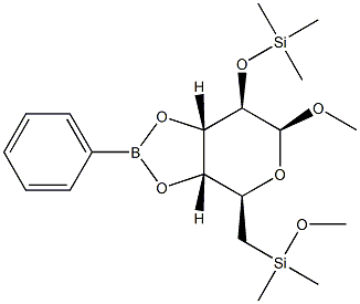 Methyl 2-O,6-O-bis(trimethylsilyl)-3-O,4-O-(phenylboranediyl)-α-D-galactopyranoside Struktur