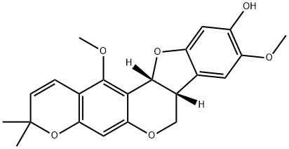 (7aR,12aα)-7a,12a-Dihydro-9,13-dimethoxy-3,3-dimethyl-3H,7H-benzofuro[3,2-c]pyrano[3,2-g][1]benzopyran-10-ol Struktur