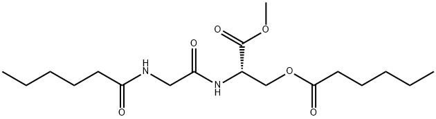 N-(1-Oxohexyl)-Gly-O-(1-oxohexyl)-L-Ser-OMe Struktur