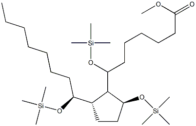 7,9α,13-Tris[(trimethylsilyl)oxy]prostan-1-oic acid methyl ester Struktur