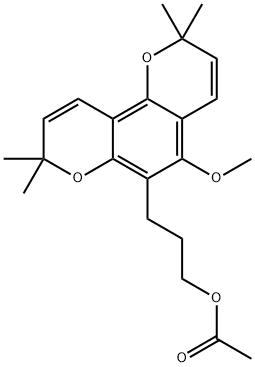 5-Methoxy-2,2,8,8-tetramethyl-2H,8H-benzo[1,2-b:3,4-b']dipyran-6-(1-propanol)acetate Struktur