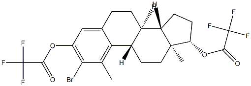 2-Bromo-1-methylestra-1,3,5(10)-triene-3,17β-diol bis(trifluoroacetate) Struktur