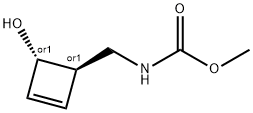 Carbamic acid, [[(1R,4S)-4-hydroxy-2-cyclobuten-1-yl]methyl]-, methyl ester, rel- (9CI) Struktur