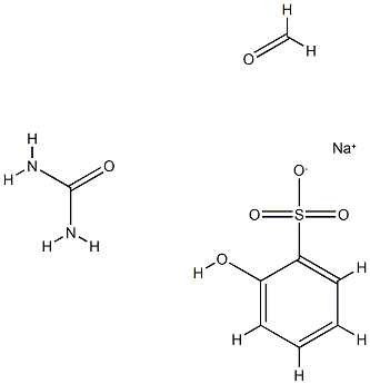 Benzenesulfonic acid, hydroxy-, monosodium salt, polymer with formaldehyde and urea Struktur