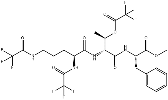 N2,N5-Bis(trifluoroacetyl)-L-Orn-O-(trifluoroacetyl)-D-aThr-L-Phe-OMe Struktur