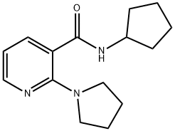 3-Pyridinecarboxamide,N-cyclopentyl-2-(1-pyrrolidinyl)-(9CI) Struktur