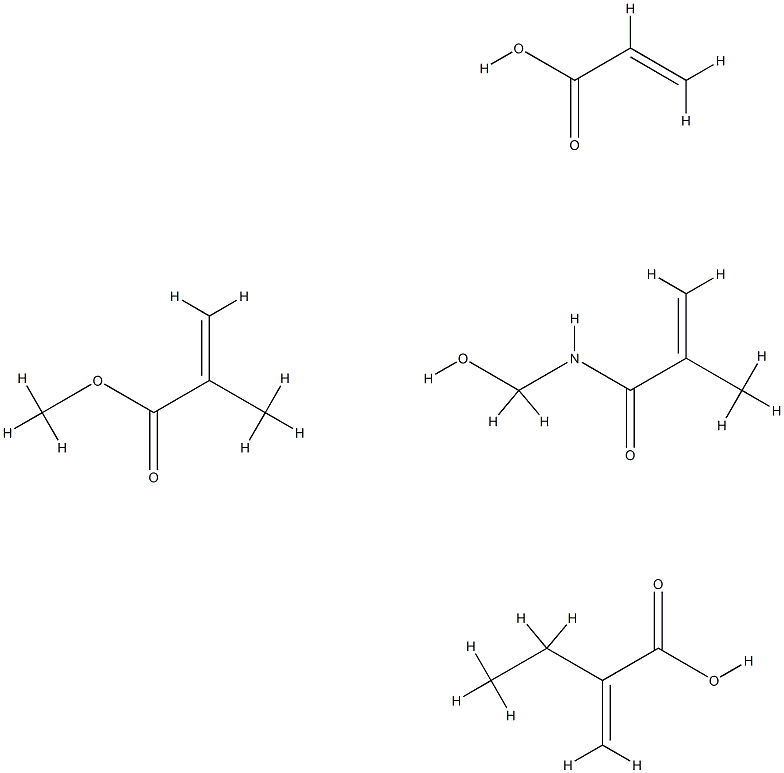 2-Propenoic acid, 2-methyl-, methyl ester, polymer with ethyl 2-propenoate, N-(hydroxymethyl)-2-methyl-2-propenamide and 2-propenoic acid Struktur