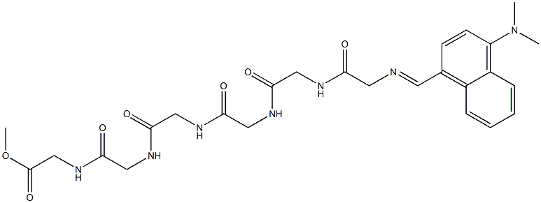 N-[[4-(Dimethylamino)-1-naphtyl]methylene]-Gly-Gly-Gly-Gly-Gly-Gly-OMe Struktur