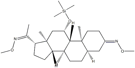 11β-(Trimethylsiloxy)-5β-pregnane-3,20-dione bis(O-methyl oxime) Struktur