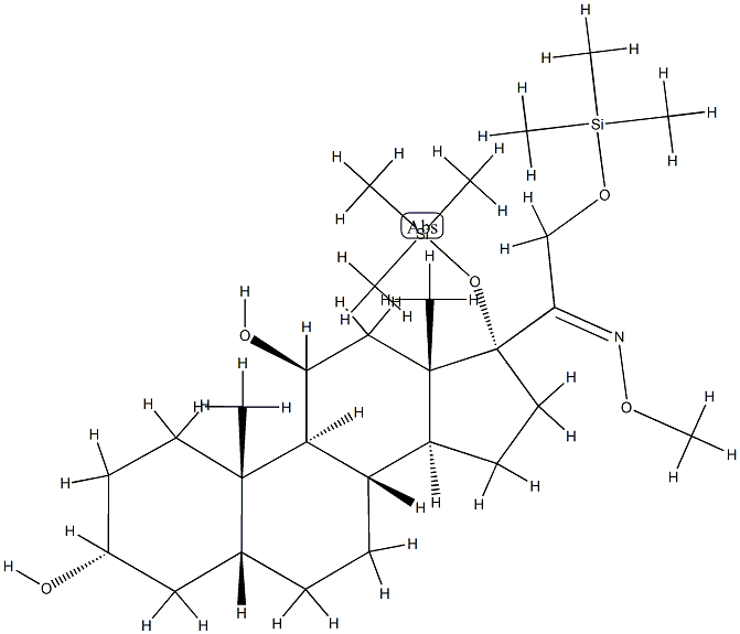 3α,11β-Dihydroxy-17,21-bis(trimethylsiloxy)-5β-pregnan-20-one O-methyl oxime Struktur