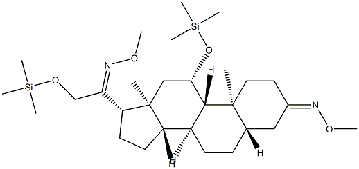 11β,21-Bis(trimethylsiloxy)-5α-pregnane-3,20-dione bis(O-methyl oxime) Struktur