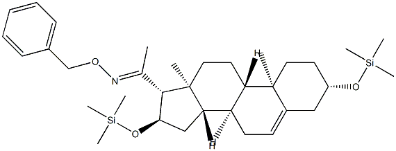 3β,16α-Bis(trimethylsiloxy)pregn-5-en-20-one O-benzyl oxime Struktur