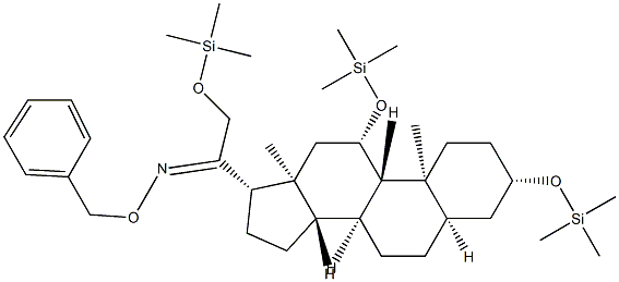 3β,11β,21-Tris(trimethylsiloxy)-5β-pregnan-20-one O-benzyl oxime Struktur