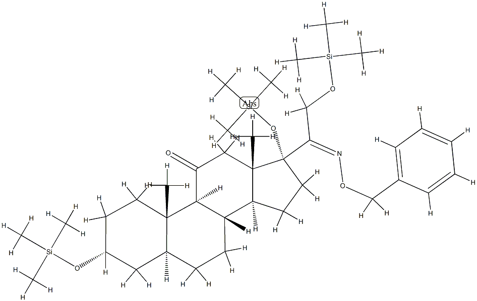 3α,17,21-Tris(trimethylsiloxy)-20-(phenylmethoxyimino)-5α-pregnan-11-one Struktur