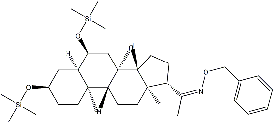 3α,6α-Bis(trimethylsiloxy)-5β-pregnan-20-one O-benzyl oxime Struktur