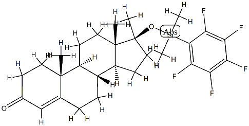 17β-[[Dimethyl(pentafluorophenyl)silyl]oxy]-17-methylandrost-4-en-3-one Struktur