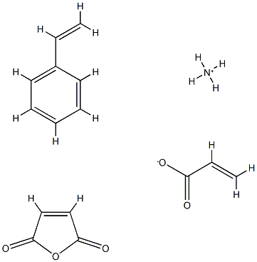 2-Propenoic acid, polymer with ethenylbenzene and 2,5-furandione, ammonium salt Struktur