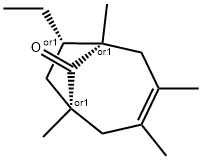 Bicyclo[4.2.1]non-3-en-9-one, 7-ethyl-1,3,4,6-tetramethyl-, (1R,6R,7S)-rel- (9CI) Struktur