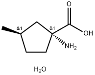 Cyclopentanecarboxylic acid, 1-amino-3-methyl-, hydrate (2:1), (1R-trans)- (9CI) Struktur