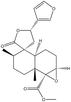 (1'aR,3R,3'aβ,5S)-5-(3-Furyl)-1'a,2',3',3'a,4,5,5',6',7',7'a-decahydro-5'α,7'aα-dimethyl-2-oxospiro[furan-3(2H),4'(7'bH)-naphth[1,2-b]oxirene]-7'bβ-carboxylic acid methyl ester Struktur