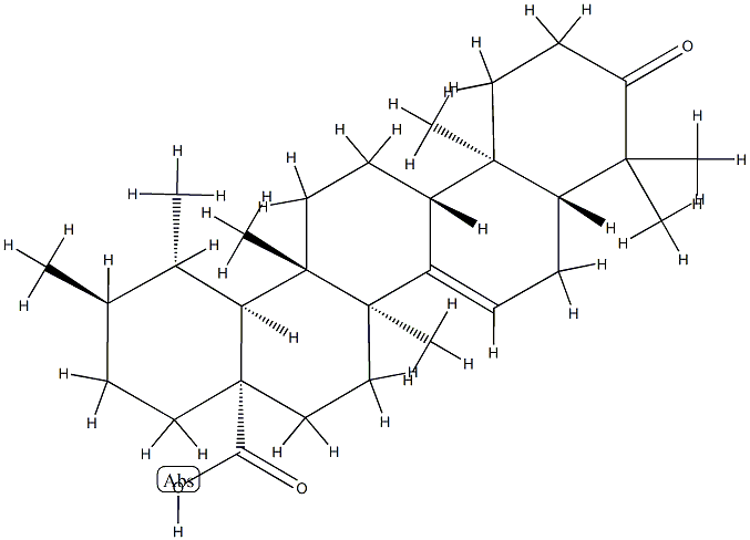 3-Oxo-D:C-friedours-7-en-28-oic acid Struktur