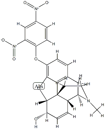 7,8-Didehydro-3-(2,4-dinitrophenoxy)-4,5α-epoxy-17-methylmorphinan-6α-ol Struktur