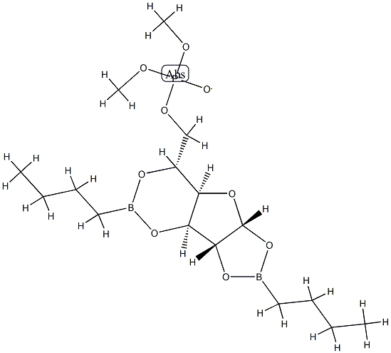 1-O,2-O:3-O,5-O-Bis(butylboranediyl)-α-D-glucofuranose 6-(phosphoric acid dimethyl) ester Struktur