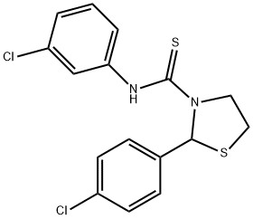 3-Thiazolidinecarbothioamide,N-(3-chlorophenyl)-2-(4-chlorophenyl)-(9CI) Struktur