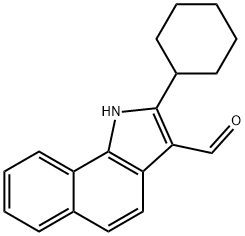 1H-Benz[g]indole-3-carboxaldehyde,2-cyclohexyl-(9CI) Struktur