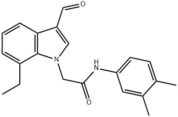 1H-Indole-1-acetamide,N-(3,4-dimethylphenyl)-7-ethyl-3-formyl-(9CI) Struktur