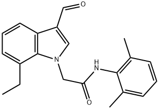 1H-Indole-1-acetamide,N-(2,6-dimethylphenyl)-7-ethyl-3-formyl-(9CI) Struktur