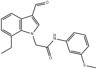 1H-Indole-1-acetamide,7-ethyl-3-formyl-N-[3-(methylthio)phenyl]-(9CI) Struktur