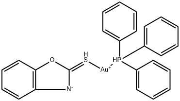 (2-benzoxazolethiolato)(triphenylphosphine)gold(I) Struktur