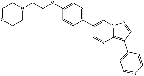 6-[4-[2-(4-Morpholinyl)ethoxy]phenyl]-3-(4-pyridinyl)pyrazolo[1,5-a]pyrimidine Struktur