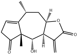 (3aS)-3,3a,4,4a,6,8,9,9aα-Octahydro-4α-hydroxy-4aβ,8α-dimethyl-3-methyleneazuleno[6,5-b]furan-2,5-dione Struktur