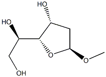 Methyl 2-deoxy-α-D-arabino-hexofuranoside Struktur