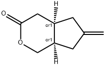 Cyclopenta[c]pyran-3(1H)-one, hexahydro-6-methylene-, (4aR,7aR)-rel- (9CI) Struktur