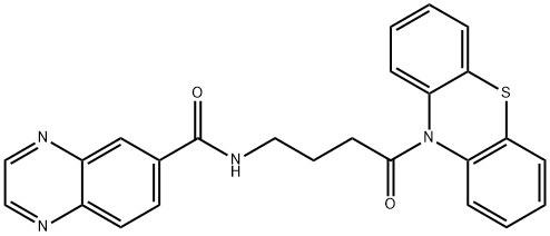 6-Quinoxalinecarboxamide,N-[4-oxo-4-(10H-phenothiazin-10-yl)butyl]-(9CI) Struktur