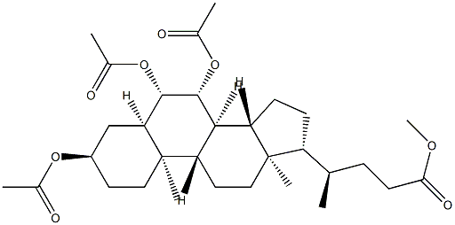 3α,6β,7β-Tris(acetyloxy)-5β-cholan-24-oic acid methyl ester Struktur