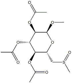 Methyl 2-O,3-O,4-O-triacetyl-6-deoxy-6-(methylsulfinyl)-α-D-glucopyranoside Struktur