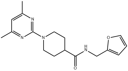 4-Piperidinecarboxamide,1-(4,6-dimethyl-2-pyrimidinyl)-N-(2-furanylmethyl)-(9CI) Struktur