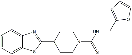 1-Piperidinecarbothioamide,4-(2-benzothiazolyl)-N-(2-furanylmethyl)-(9CI) Struktur