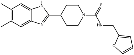 1-Piperidinecarbothioamide,4-(5,6-dimethyl-1H-benzimidazol-2-yl)-N-(2-furanylmethyl)-(9CI) Struktur